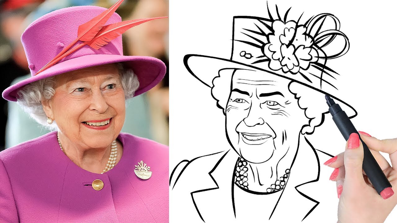 How to draw queen elizabeth