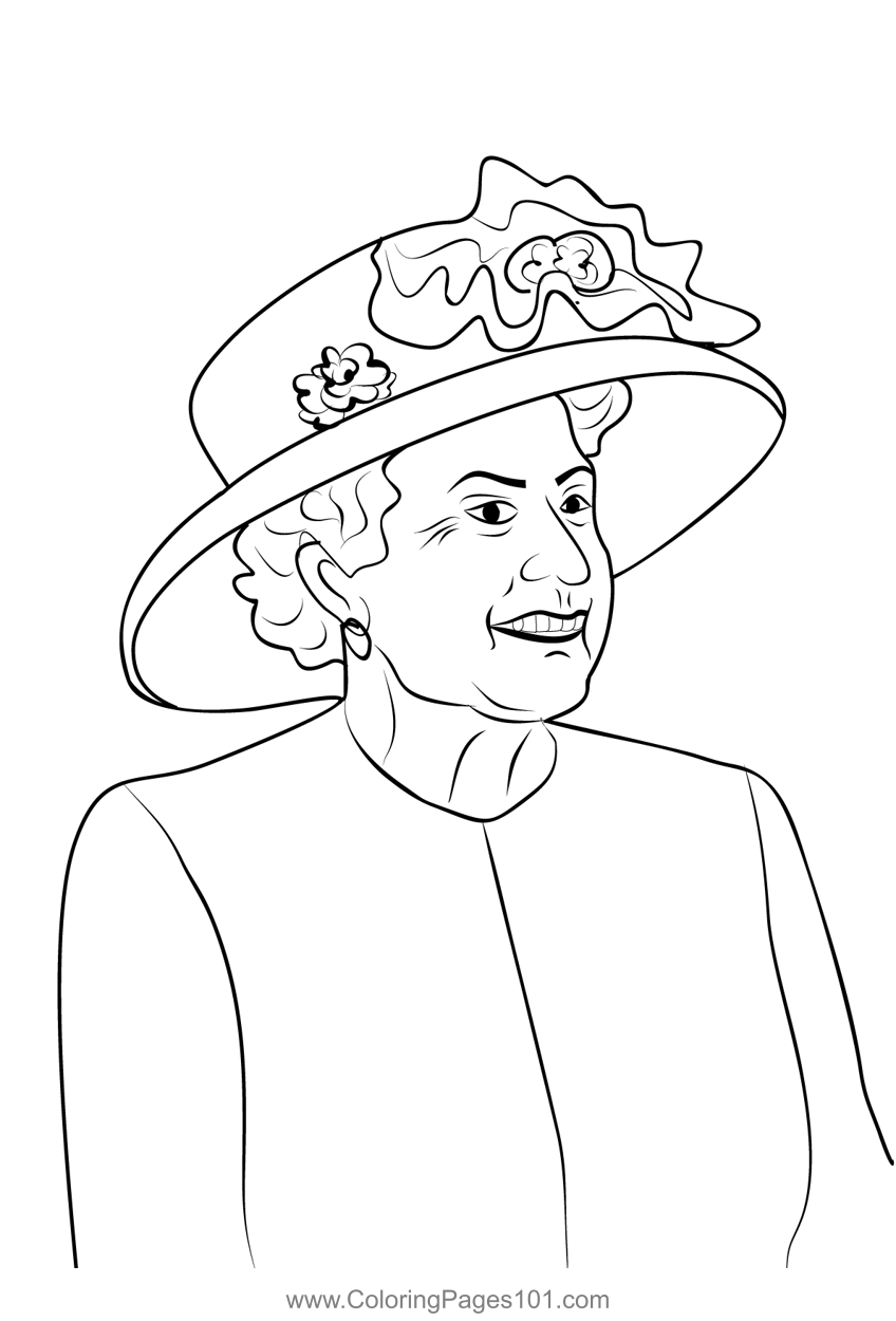 Queen elizabeth london coloring page for kids