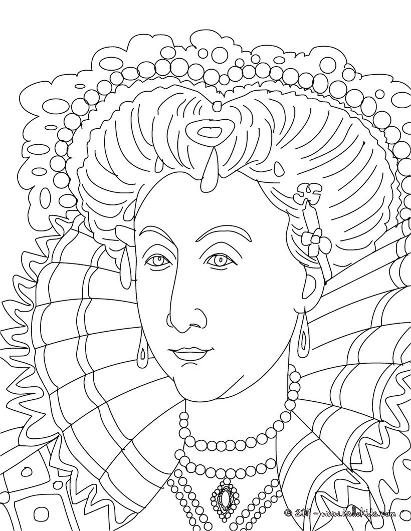 Queen elizabeth i coloring pages
