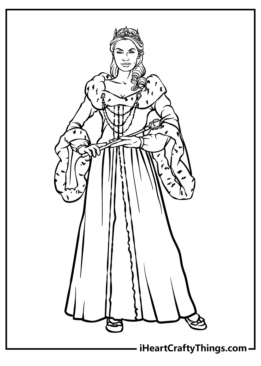 Queen coloring pages free printables
