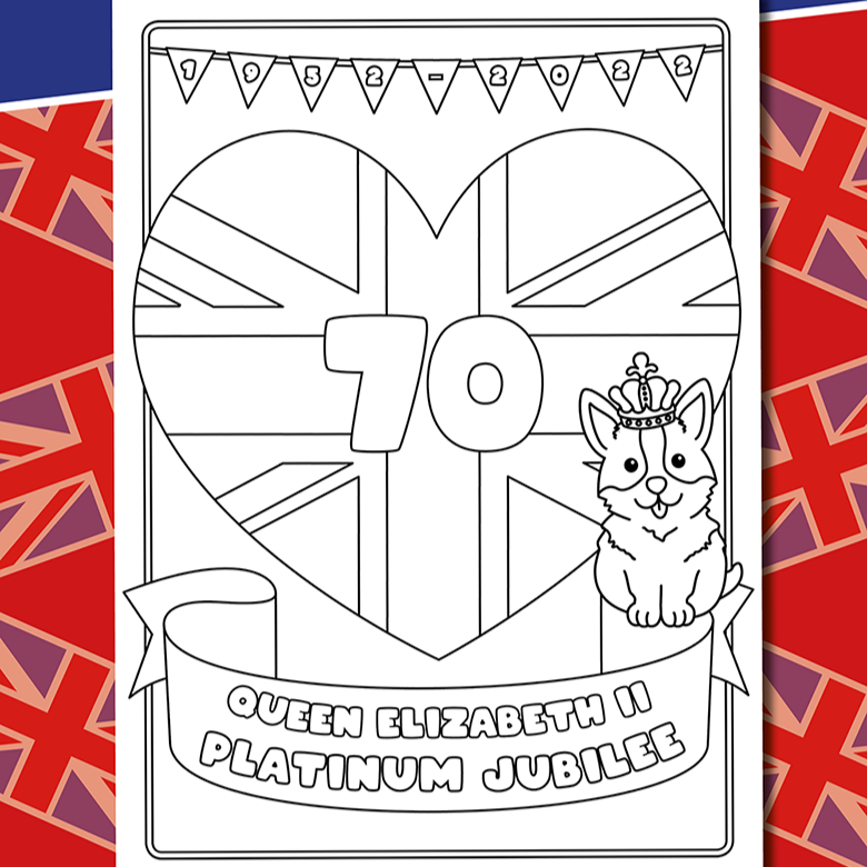 Free printable queens platinum jubilee colouring page
