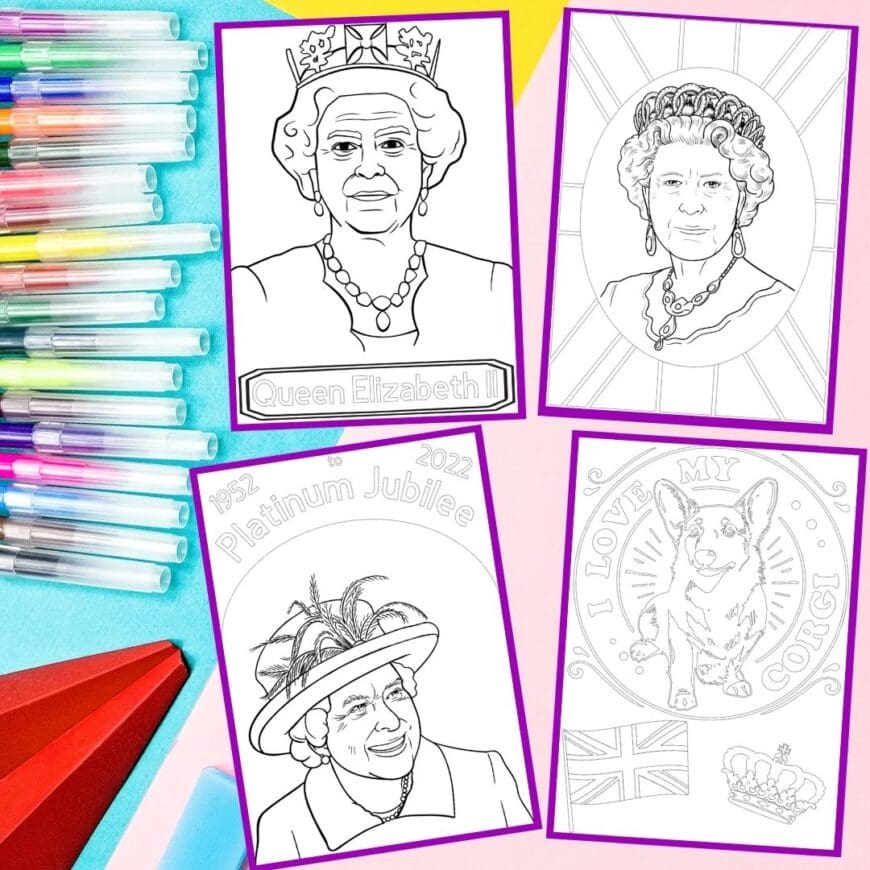 Platinum jubilee colouring pages mum in the madhouse