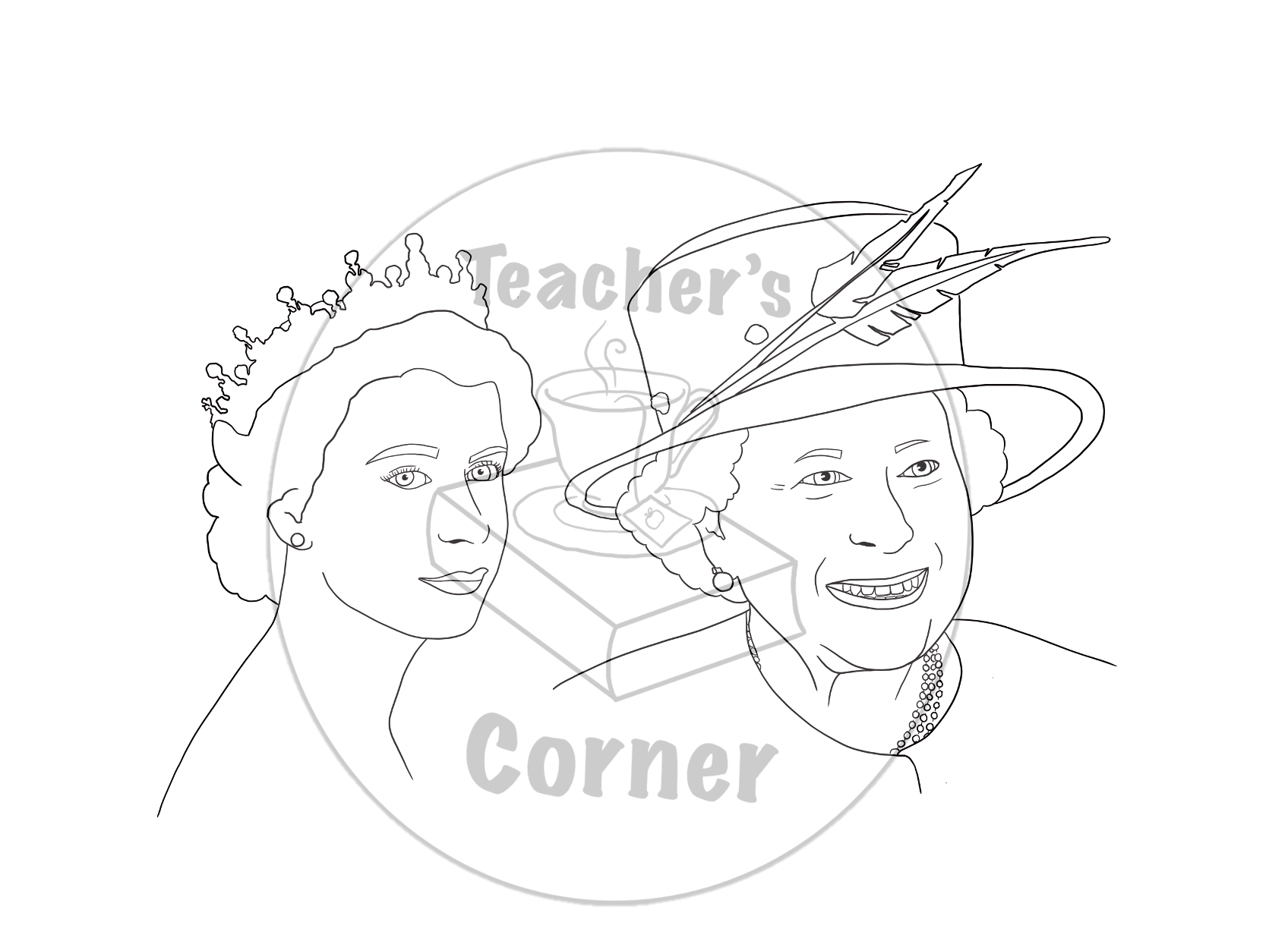 Free queen elizabeth ii colouring sheets teaching resources