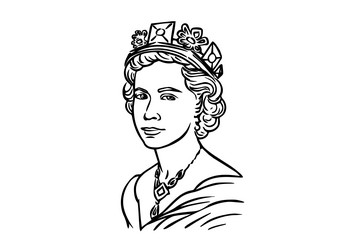Queen elizabeth vector images over