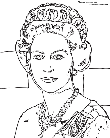 Queen elizabeth by andy warhol coloring page free printable coloring pages