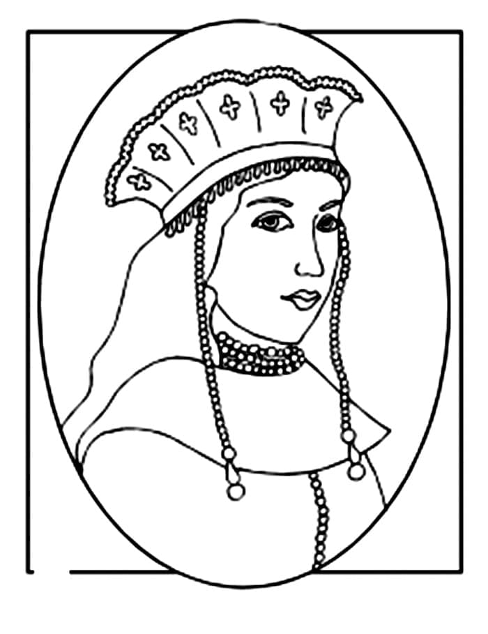 Queen portrait coloring page