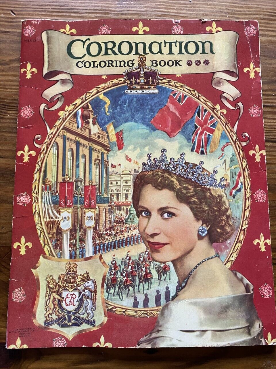Vintage coronation coloring book queen elizabeth ii unusedno coloring