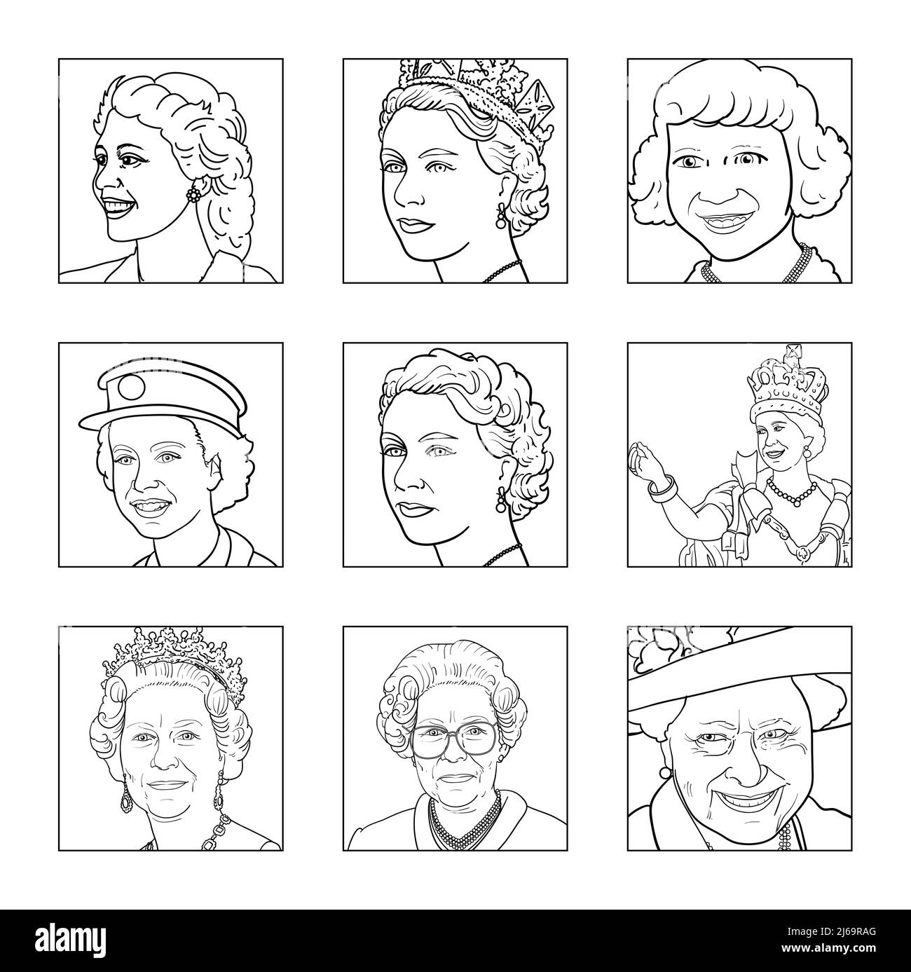 Queen elizabeth ii cut out stock images pictures