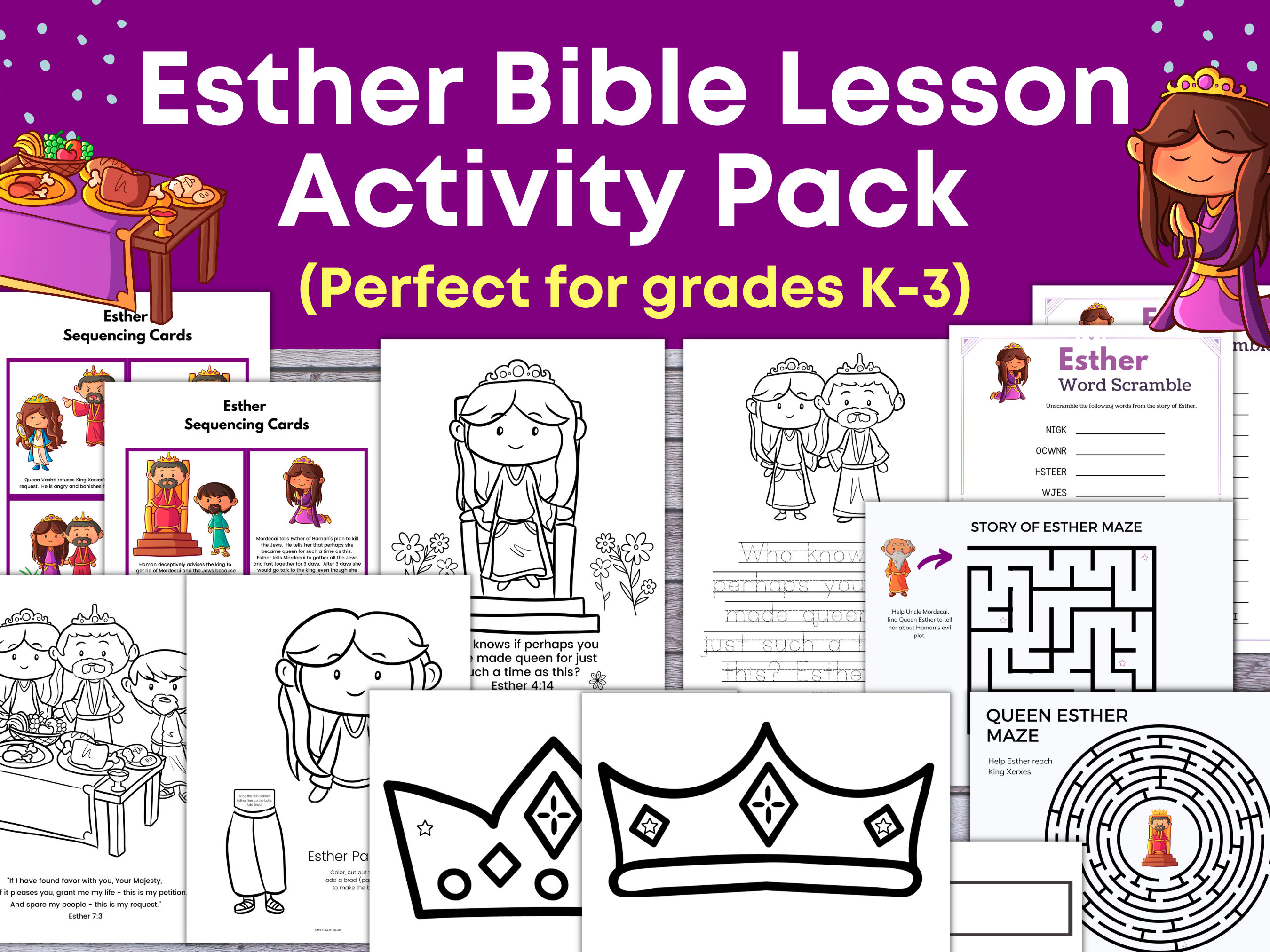 Buy queen esther bible story queen esther activities and games queen esther craft kids bible class sunday school lesson plans online in india