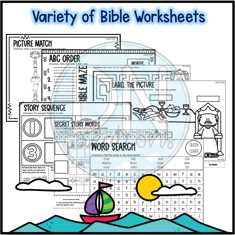 Esther bible activities l queen esther bible study l esther craft and worksheets made by teachers