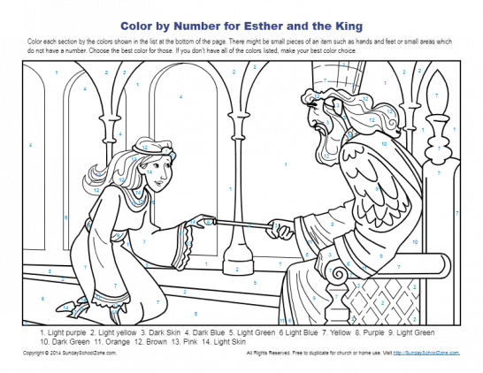 Color by number esther and the king