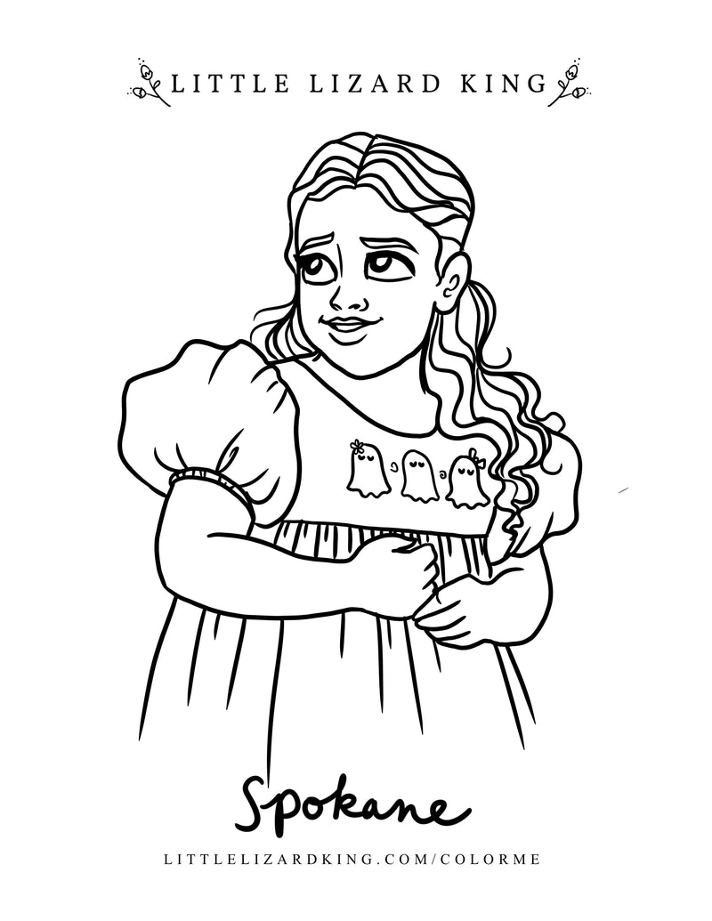 Spokane coloring page â little lizard king