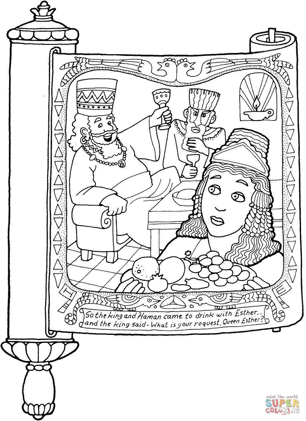 Megillat esther and haman coloring page free printable coloring pages