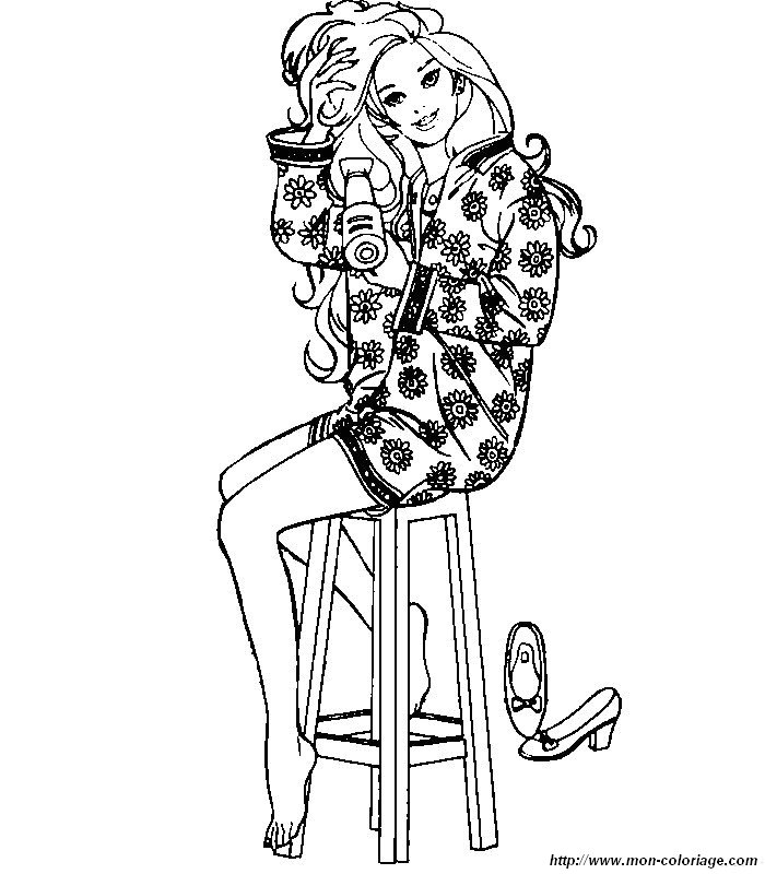 Coloring barbie page to print out or color online