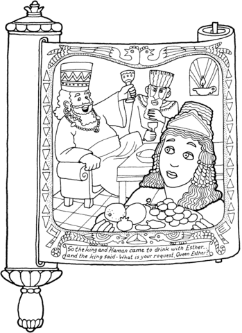 Megillat esther and haman coloring page free printable coloring pages