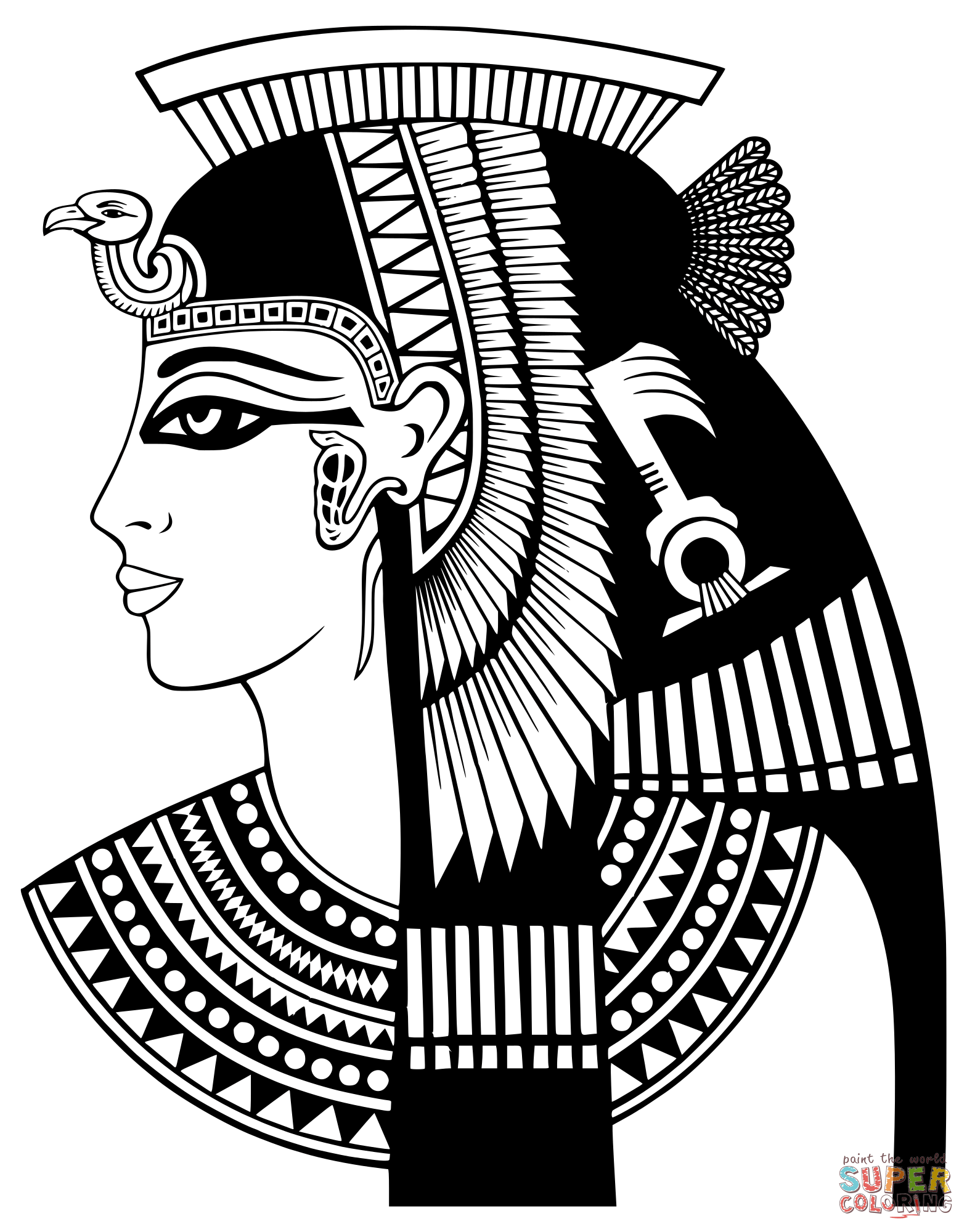 Head of cleopatra coloring page free printable coloring pages