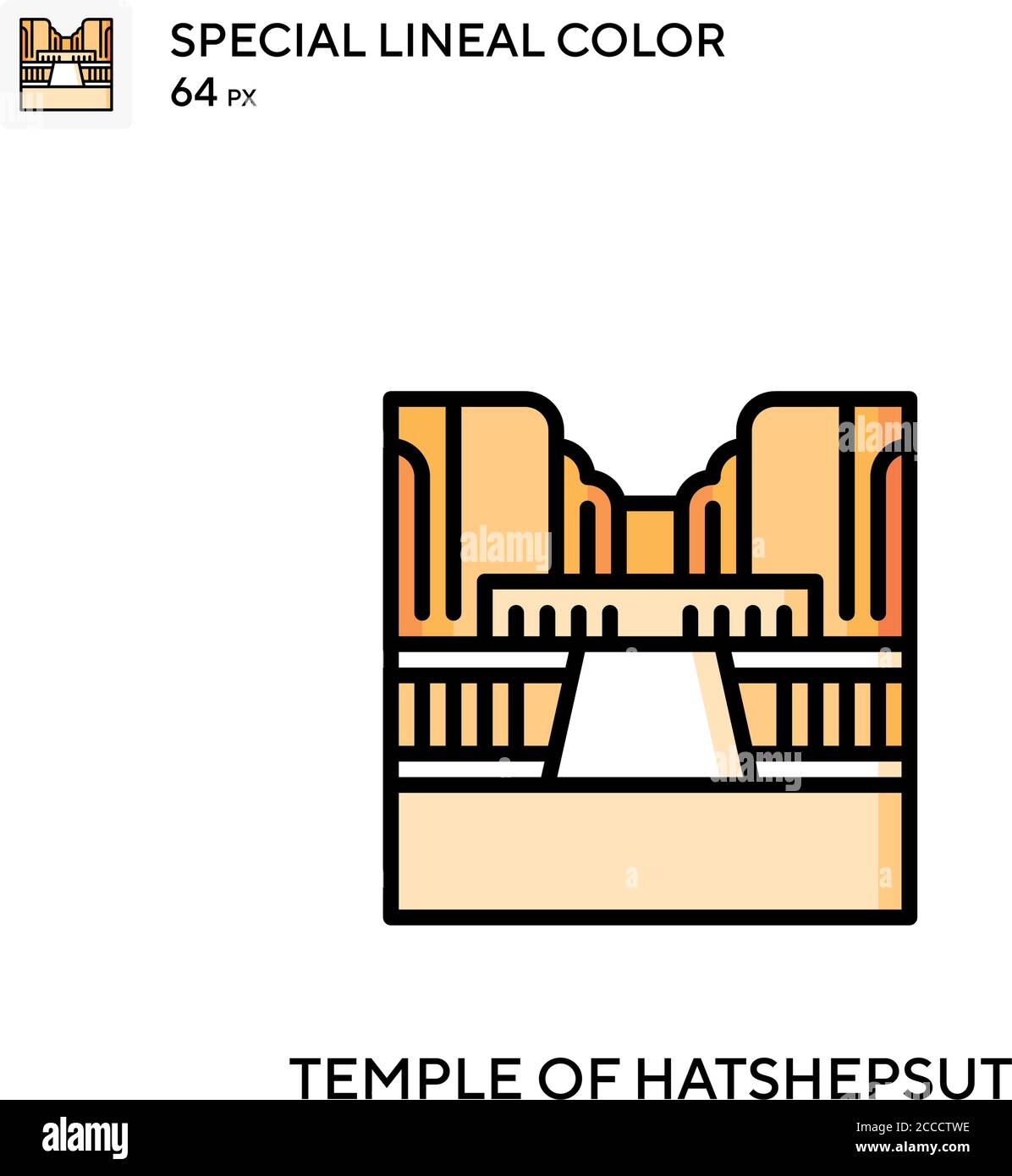 Temple of hatshepsut special lineal color icon illustration symbol design template for web mobile ui element perfect color modern pictogram on edita stock vector image art
