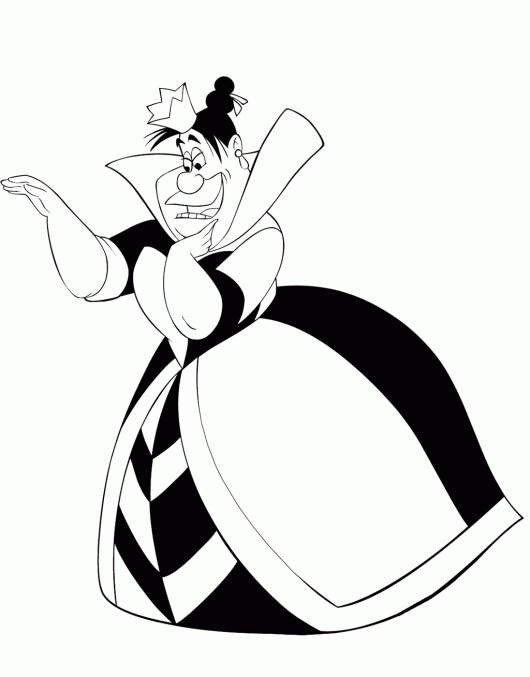 Queen of hearts from alices adventures in wonderland coloring picture alice in wonderland illustrations disney coloring pages alice in wonderland