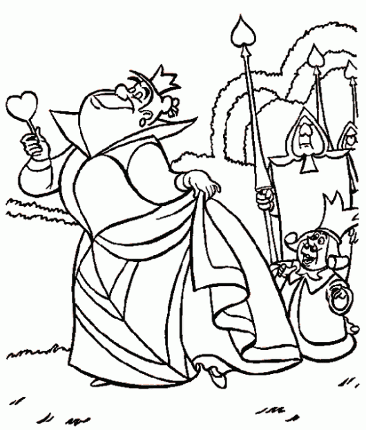 Queen of hearts of alice disney coloring page alice in wonderland drawings disney coloring pages heart coloring pages