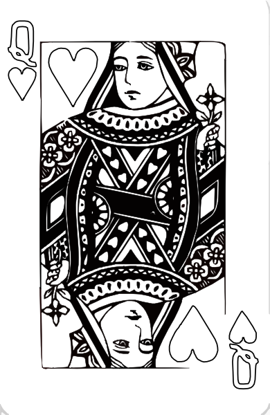 Queen of hearts coloring page clip art at
