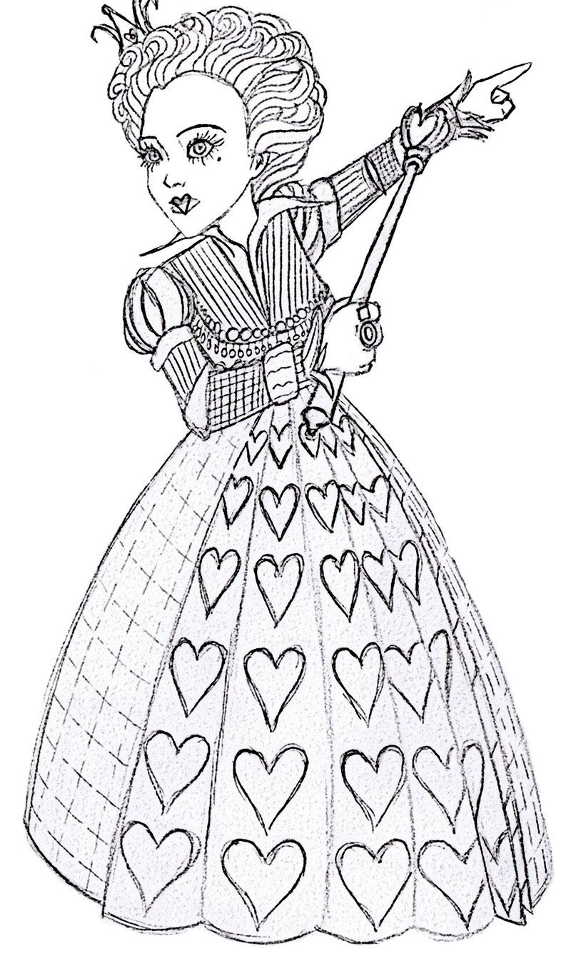 Queen of hearts drawing
