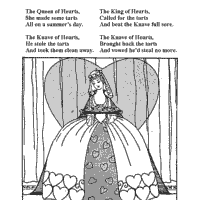 The queen of hearts coloring pages