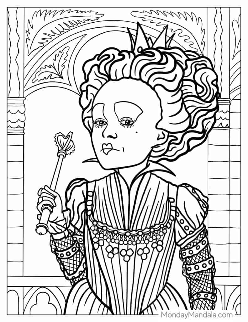 Alice in wonderland coloring pages free pdf printables