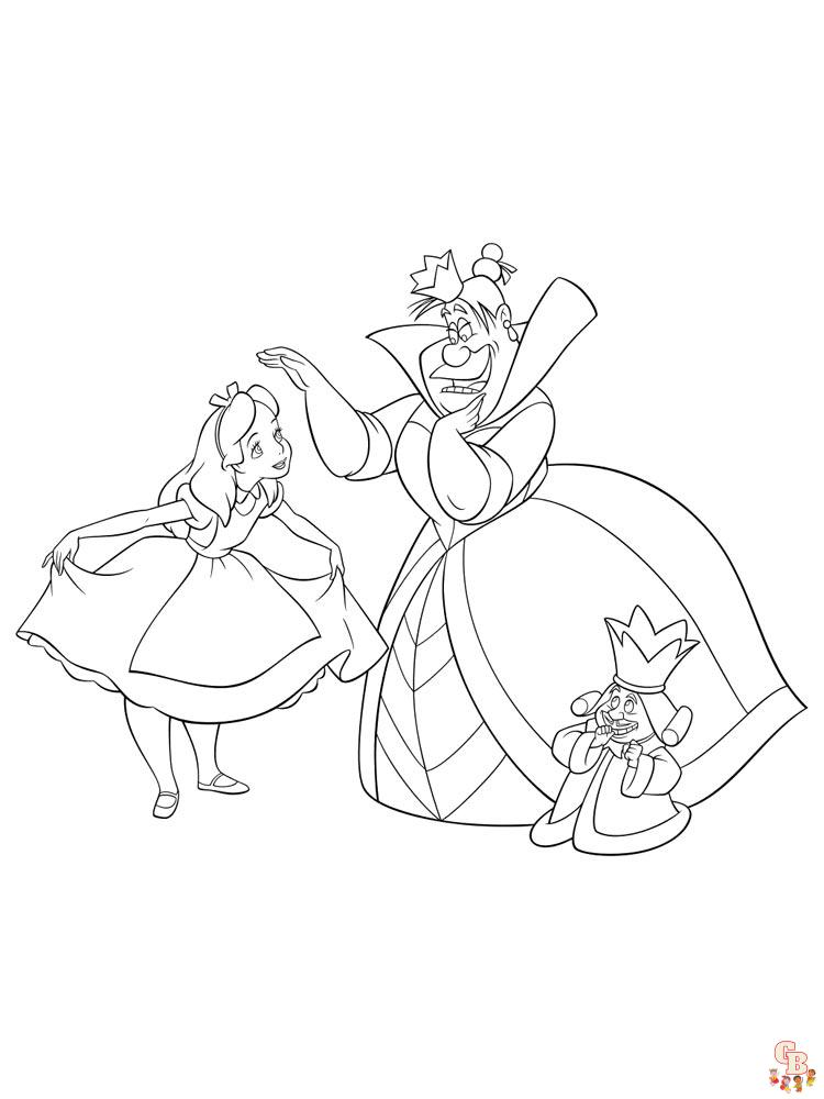 Alice in wonderland coloring pages