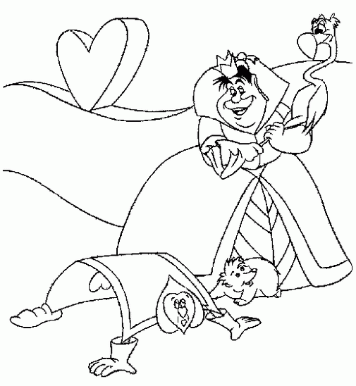 The best designs of queen of hearts coloring sheets alice in wonderland silhouette disney character drawings disney coloring pages