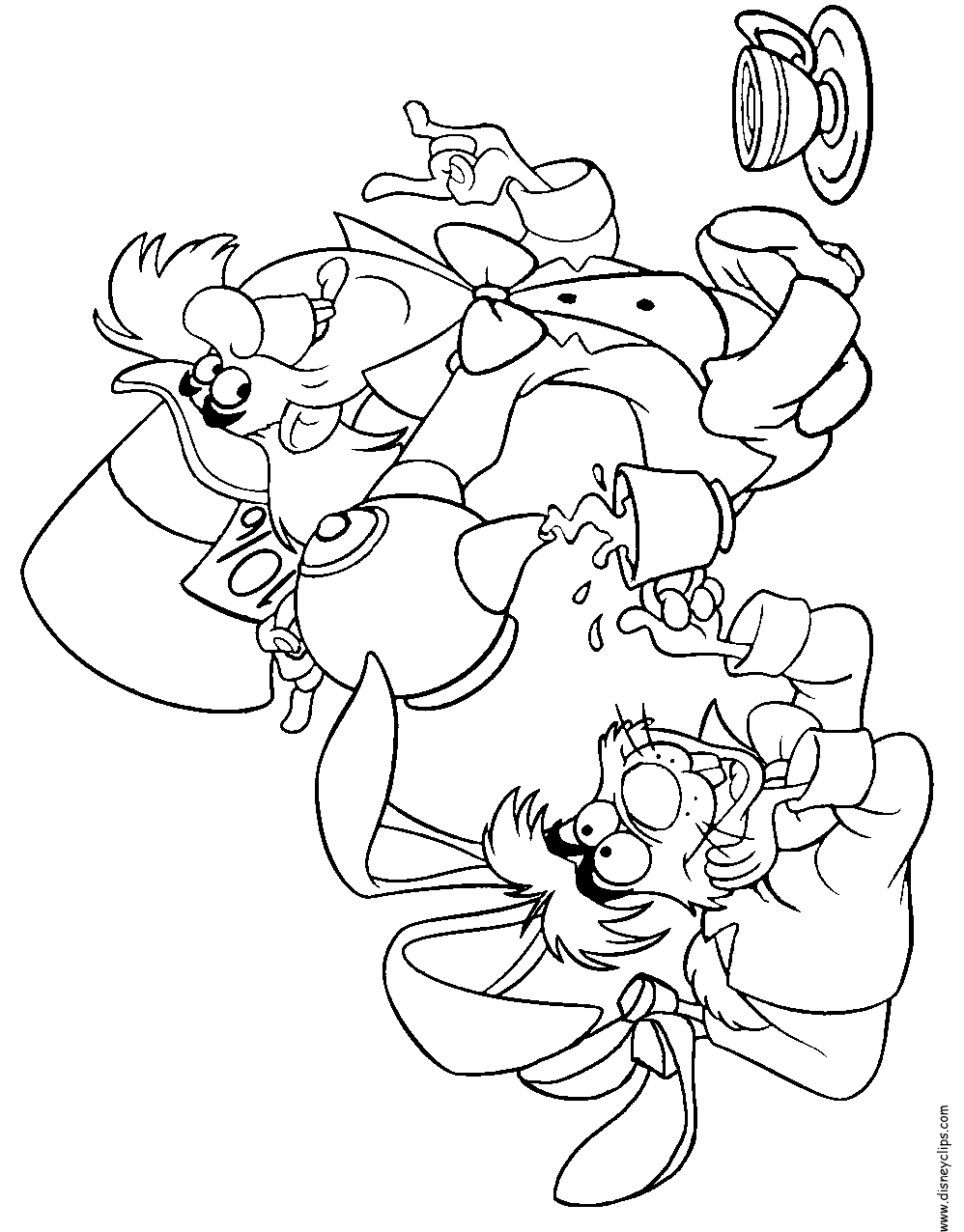 Alice in wonderland coloring pages