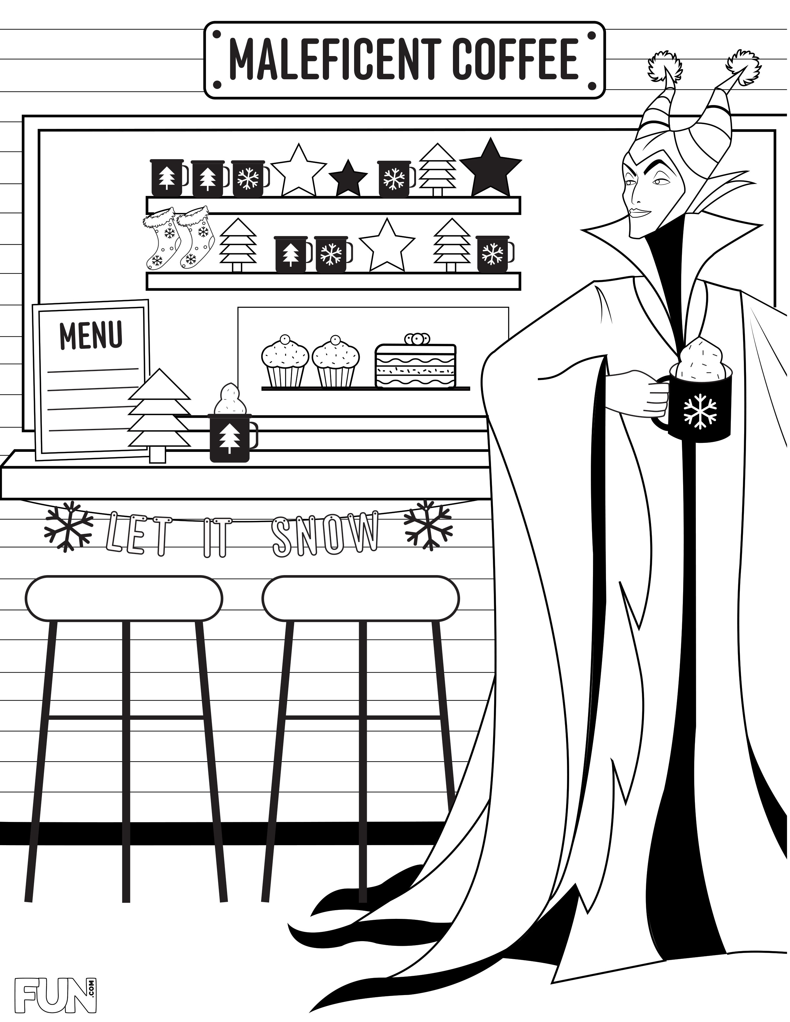 Disney villains christmas coloring pages printables