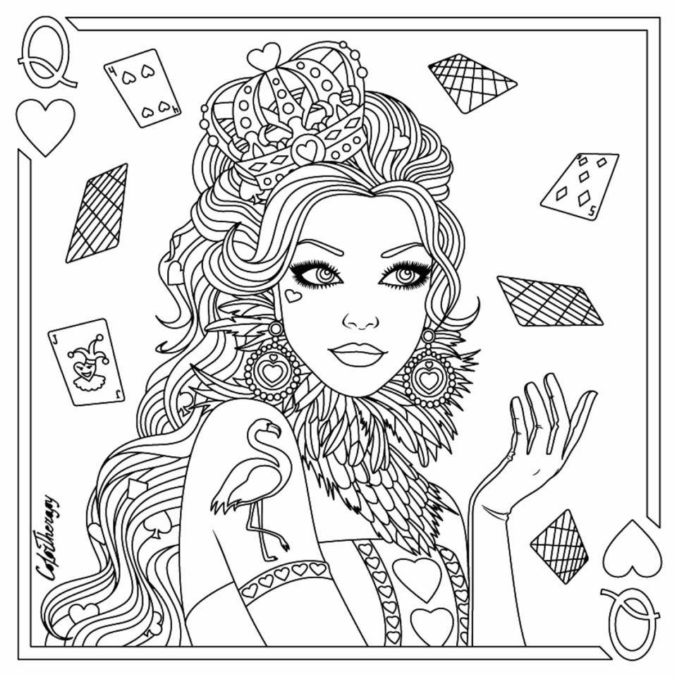 Queen of hearts coloring page heart coloring pages coloring books coloring pages