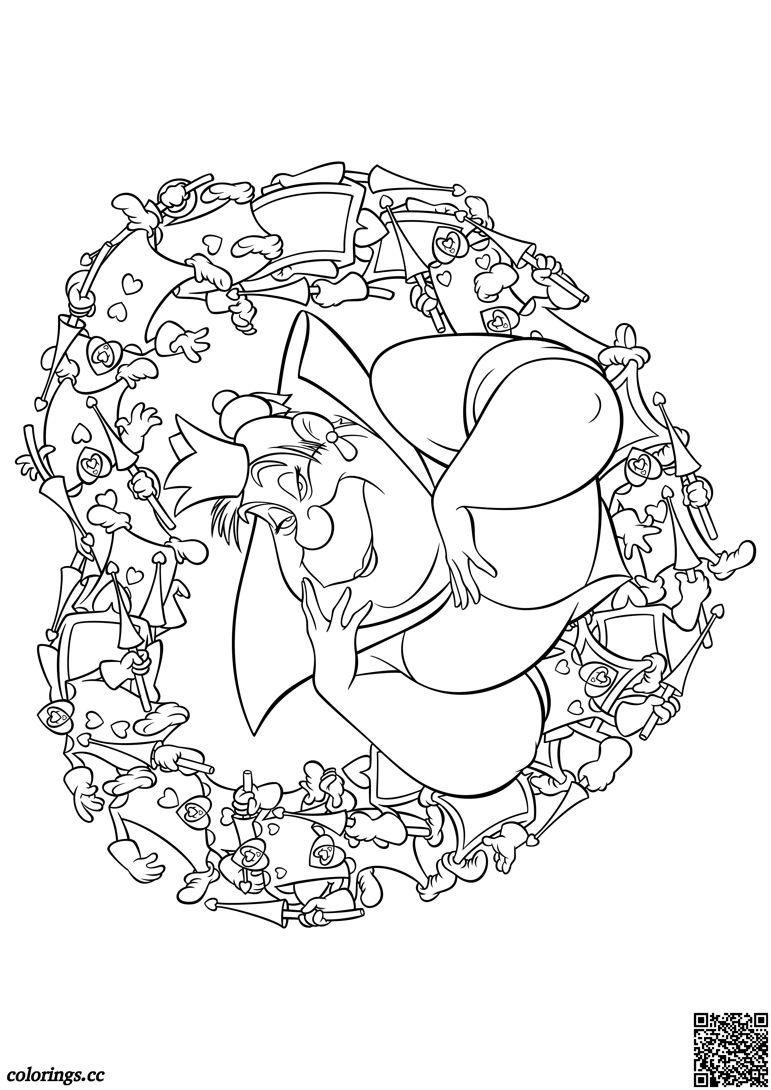 Queen of hearts coloring pages alice in wonderland coloring pages