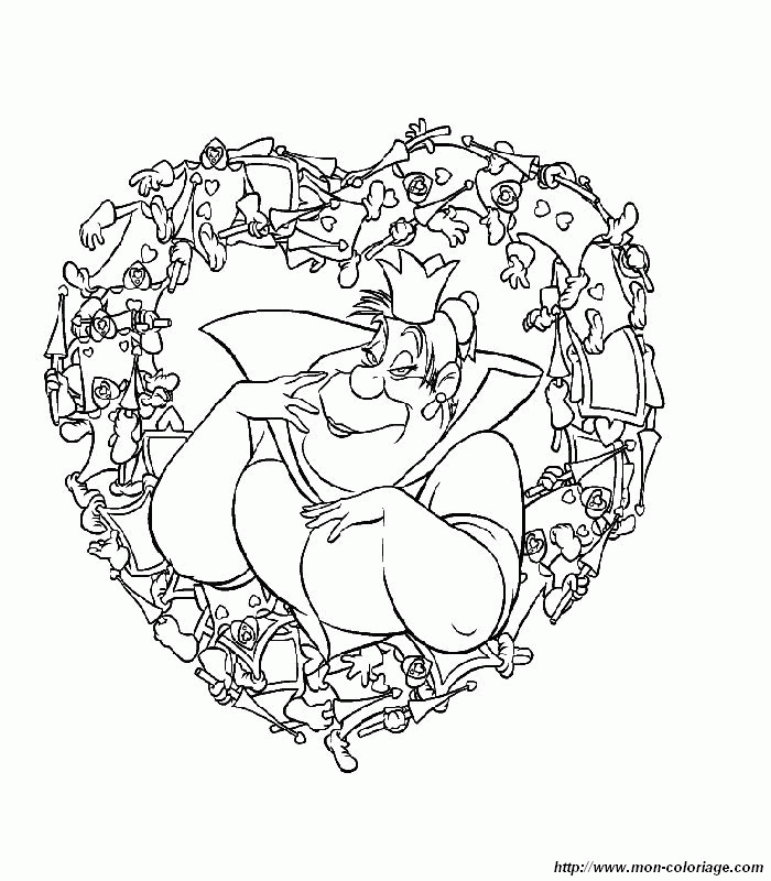 Queen of hearts disney coloring