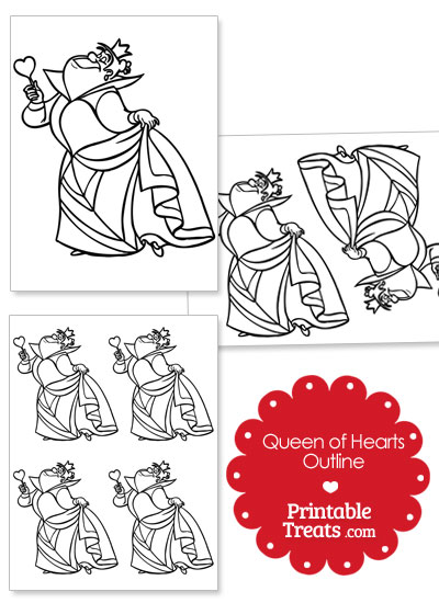 Printable queen of hearts outline â printable treats