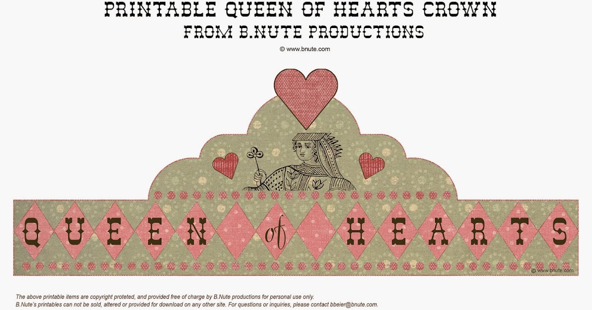Queen of hearts crown printable template