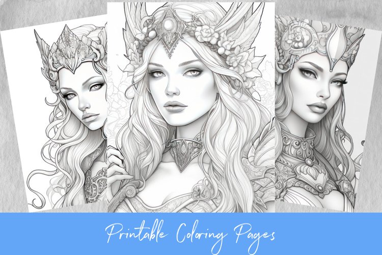 Queen elf woman coloring pages