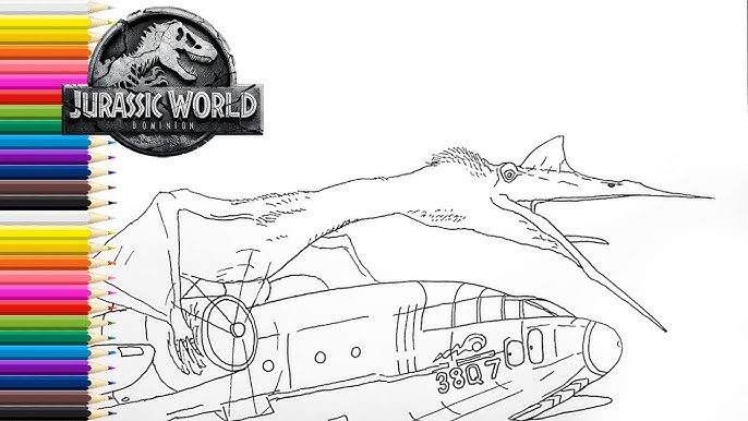 Drawing and coloring quetzalcoatlus sky diver fro jurassic world how to draw dinosaurs êµëê