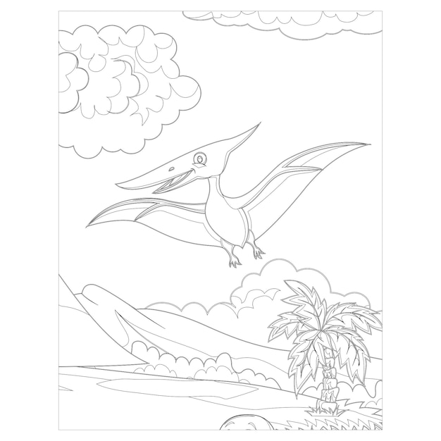 Premium vector dinosaur coloring pages for kids