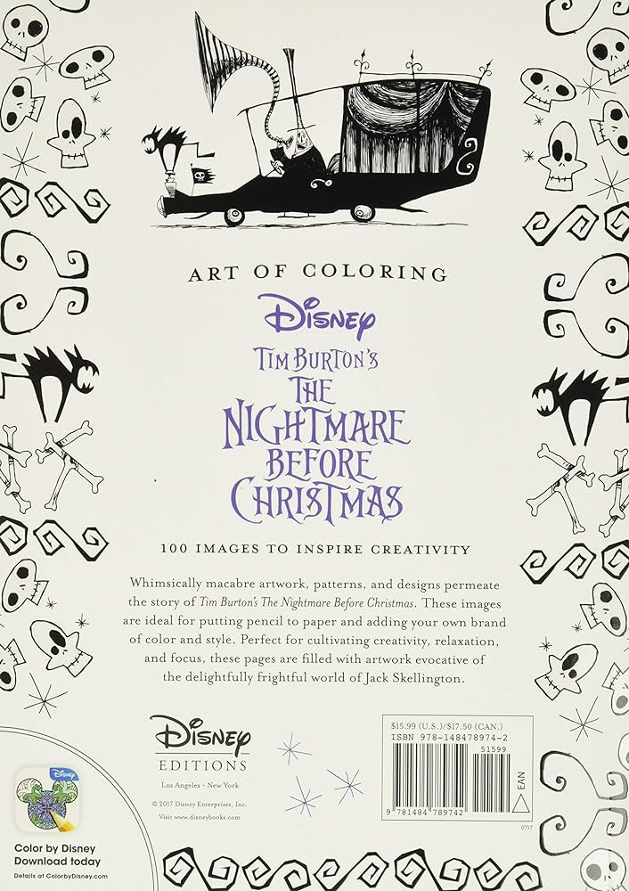 Art of coloring tim burtons the nightmare before christmas imag to inspire creativity disney books hogar y cocina