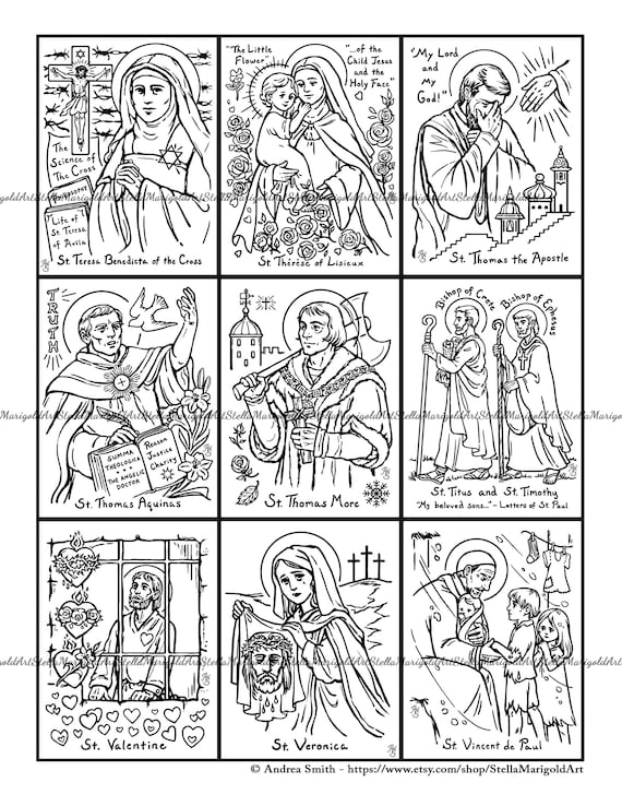 Descarga digital tarjetas para colorear actualizadas de los santos santos