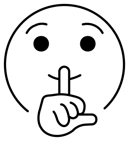 Shushing face emoji coloring page free printable coloring pages