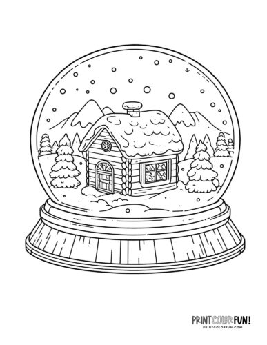 Snow globe clipart coloring pages for a magical holiday season at