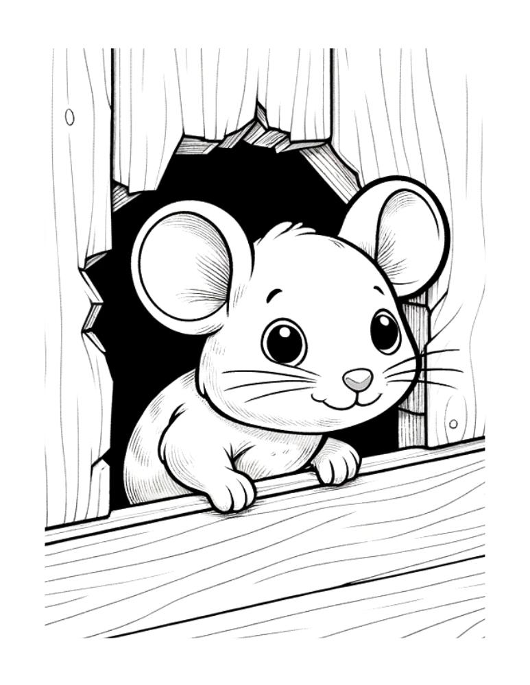 Free mouse coloring pages for kids