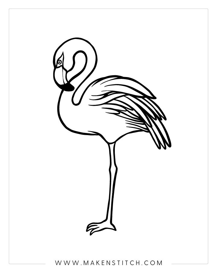 Free flamingo coloring pages for kids and adults