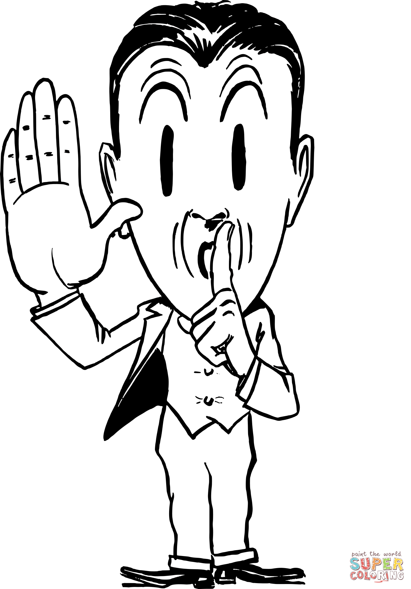 Shhhhh man coloring page free printable coloring pages