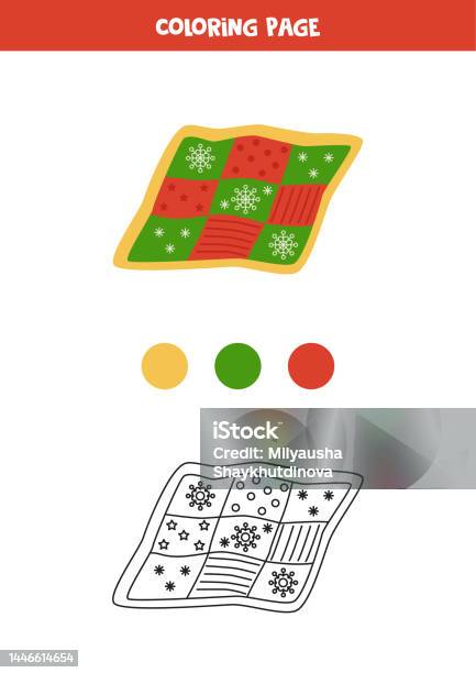 Color cartoon quilt worksheet for preschool kids stock illustration