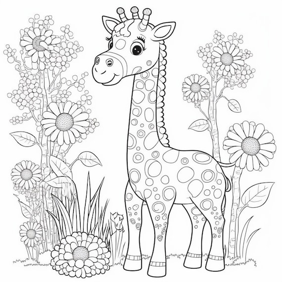 Cute cartoon animal coloring pages