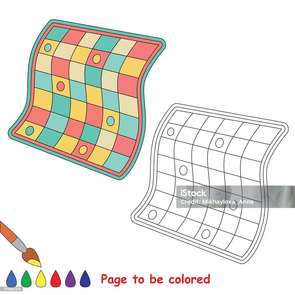 Quilt cartoon page to be colored stock illustration