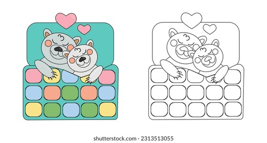 Vector illustration coloring book two polar stock vector royalty free